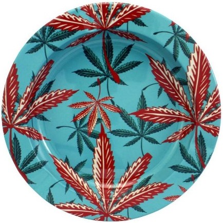 Multi-I Metal Tin Ashtray - Leaves x 12pcs Bulk