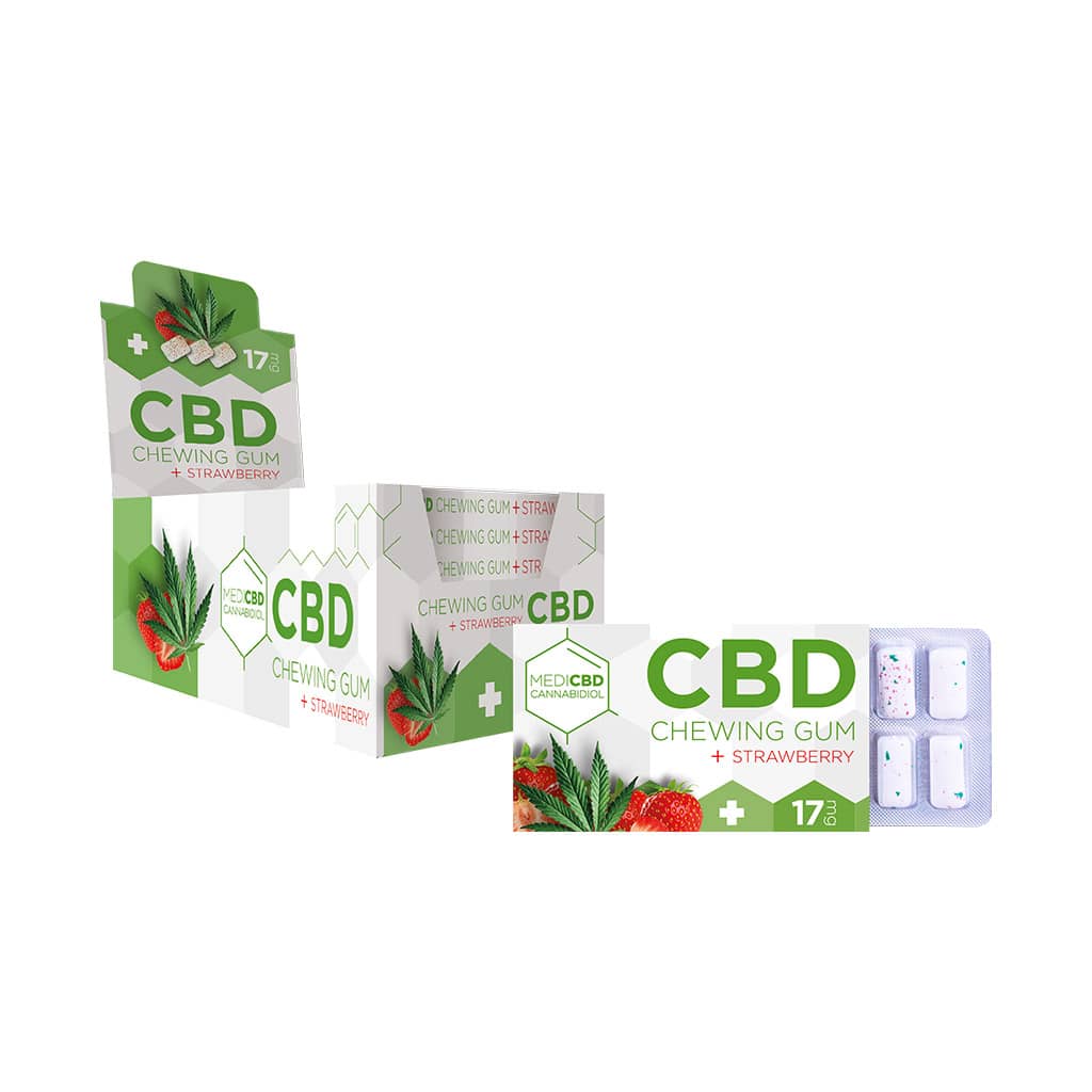 Multi-I MediCBD Strawberry Chewing Gum Display - 24 Blisters