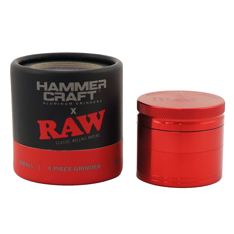 RAW Hammercraft X Aluminium Grinder 4 delar - RÖD LITEN