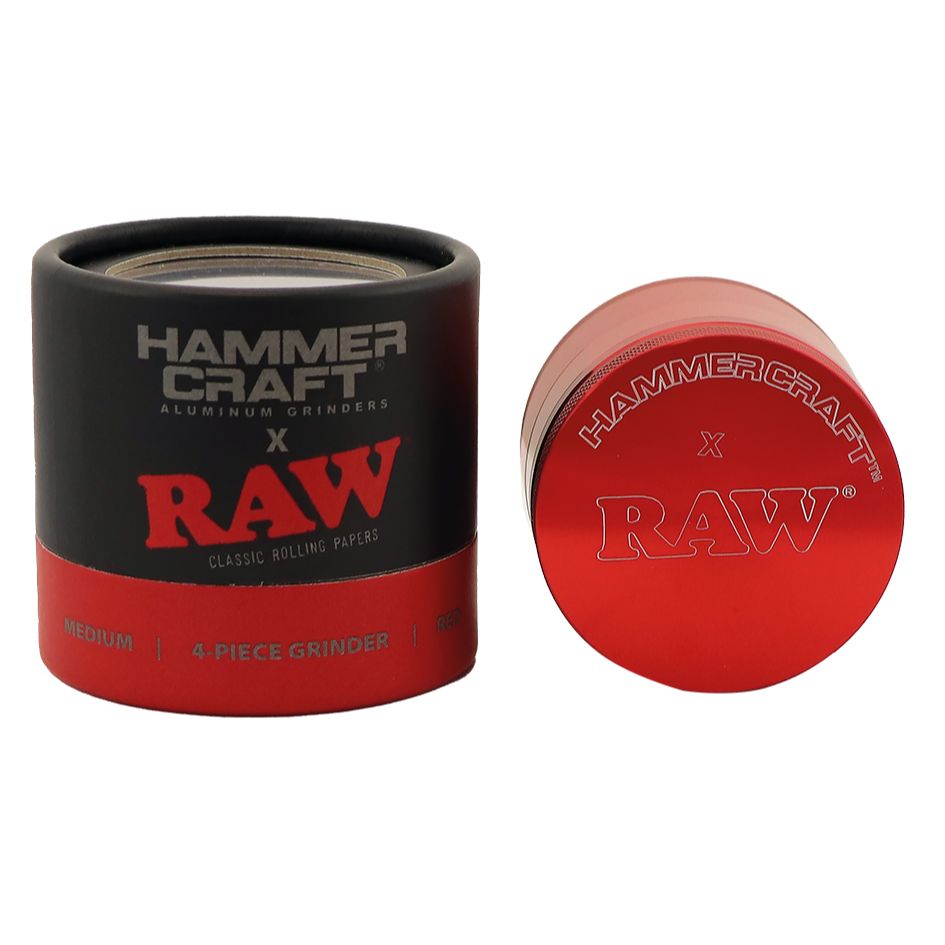 RAW Hammercraft Aluminium Grinder 4 delar - RÖD MEDIUM