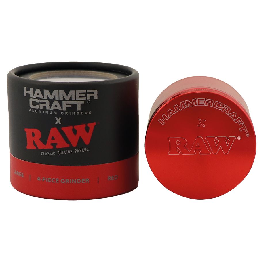 RAW Hammecraft Aluminium Grinder 4 delar - Röd Stor