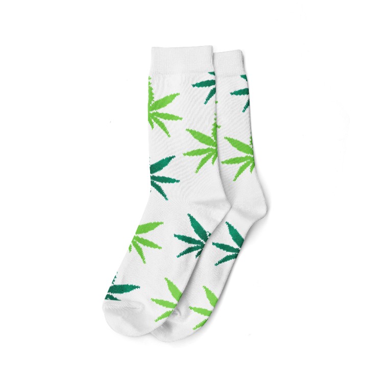 Multi-I Long Socks - Cannabis Leaf Theme (36-42)