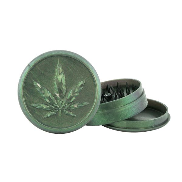 Multi-I Plastic Grinder Leaf 70mm Green Metallic 24pcs