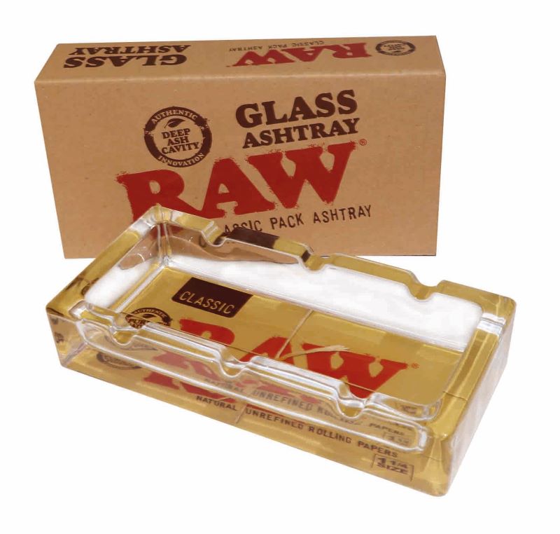 RAW Classic Pack Glass Ashtray - 8x15.5cm for Resale