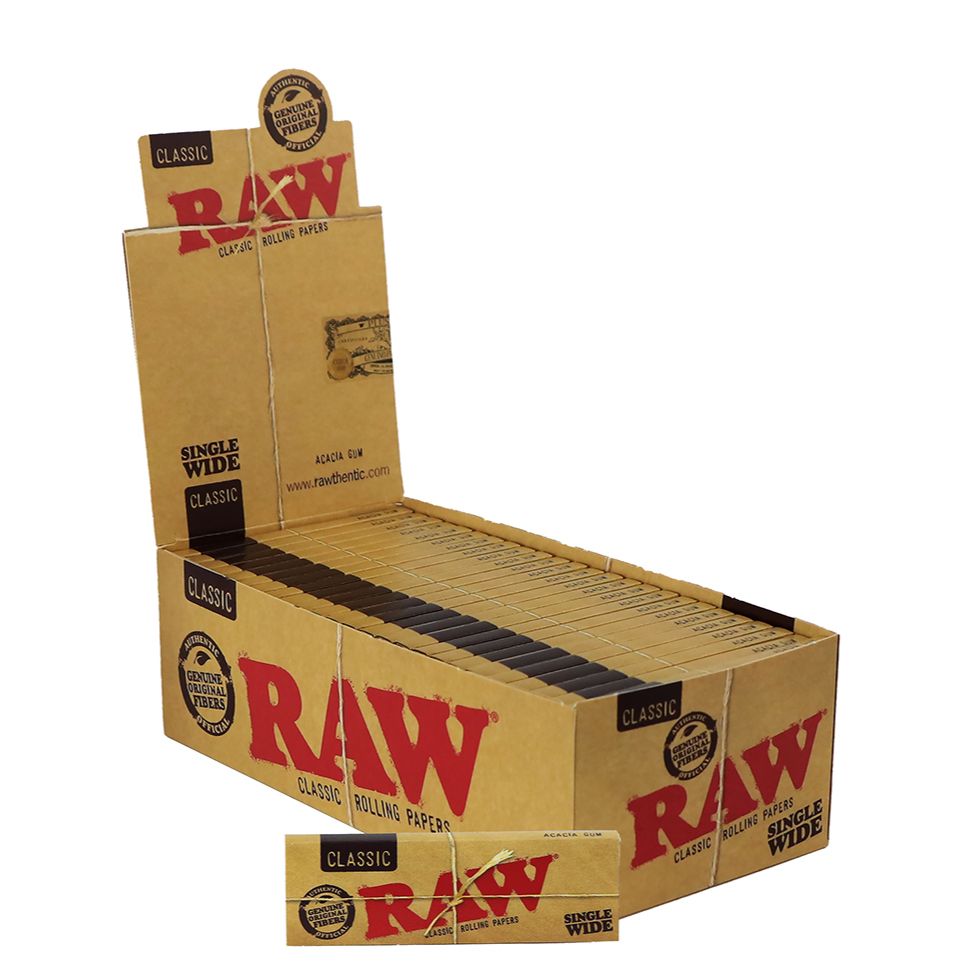 RAW Classic Single Wide Rolling Papers - 50pc Wholesale Display