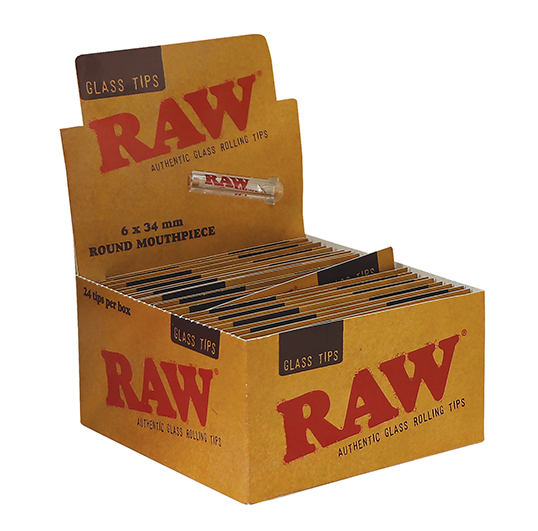 RAW Glass Tip Round Display of 24
