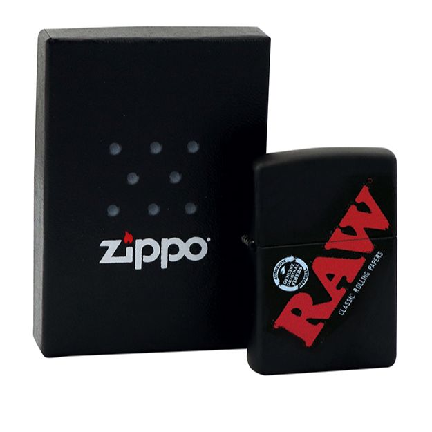 RAW ZIPPO LIGHTER BLACK WITH LOGO