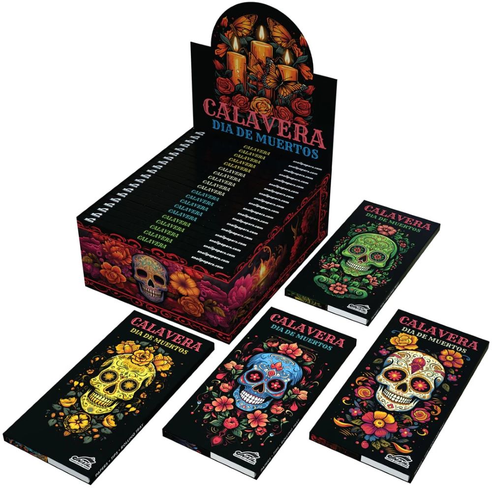 Snail Rolling Papers KS+tips magnetic closure "Calavera" x 20pcs