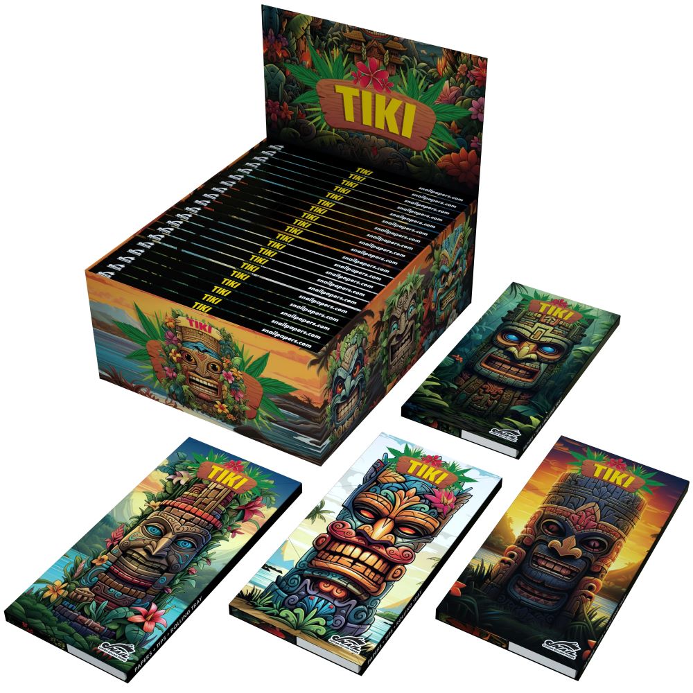 Snail Rolling Papers KS+tips magnetic closure "Tiki Totem" x 20pcs
