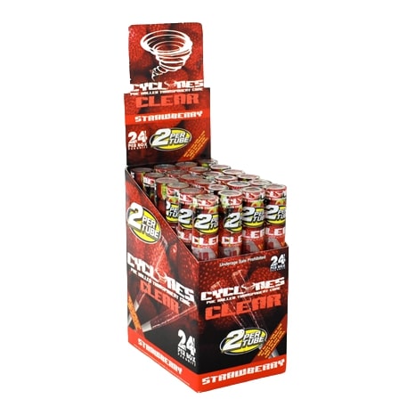 Cyclones Clear Cones x 24 - Strawberry
