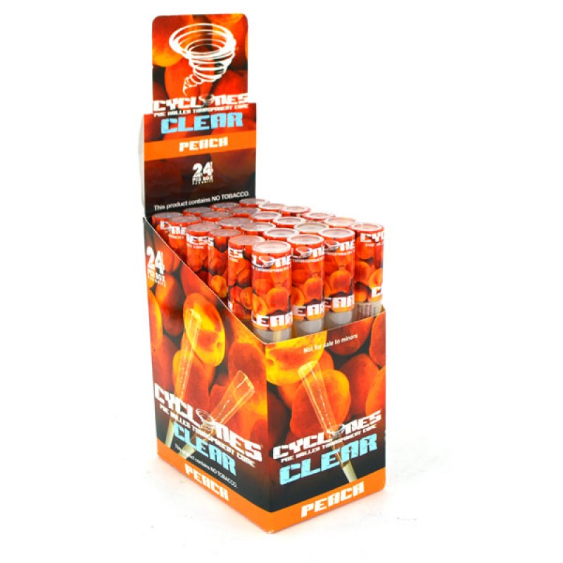 Cyclones Clear Cones Peach - 24 Pack Flavoured Papers