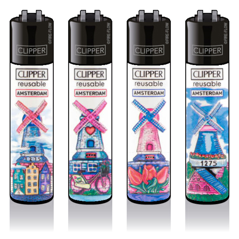 Clipper Lighters - 48pcs display - Amsterdam Windmill