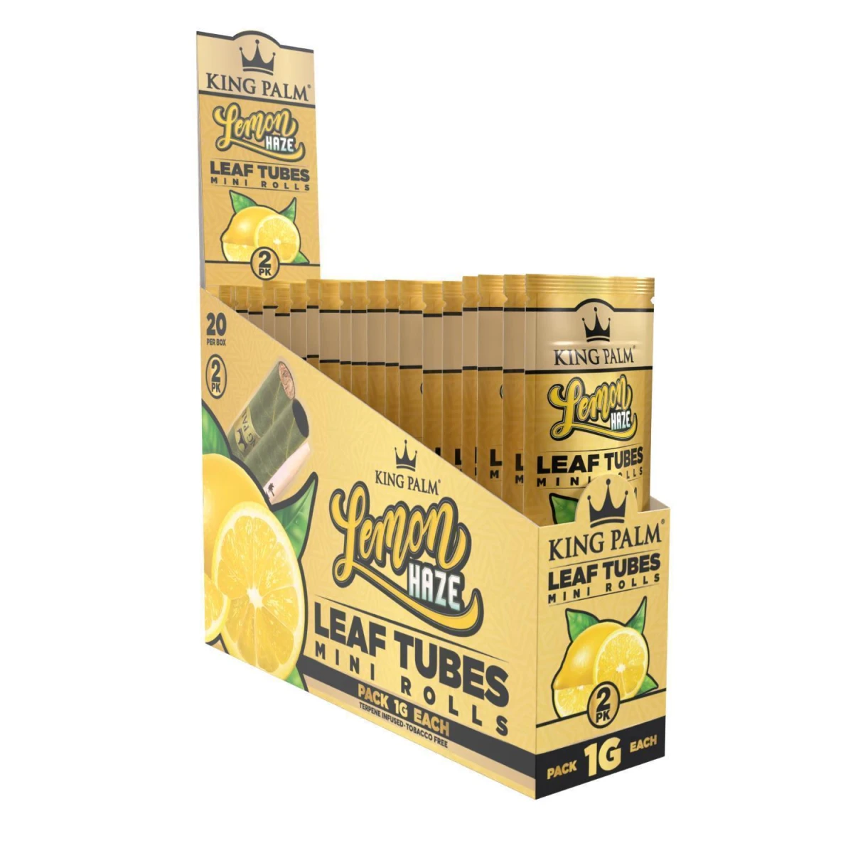 King Palm 2 Mini Rolls Lemon Haze - 20pc Wholesale Display
