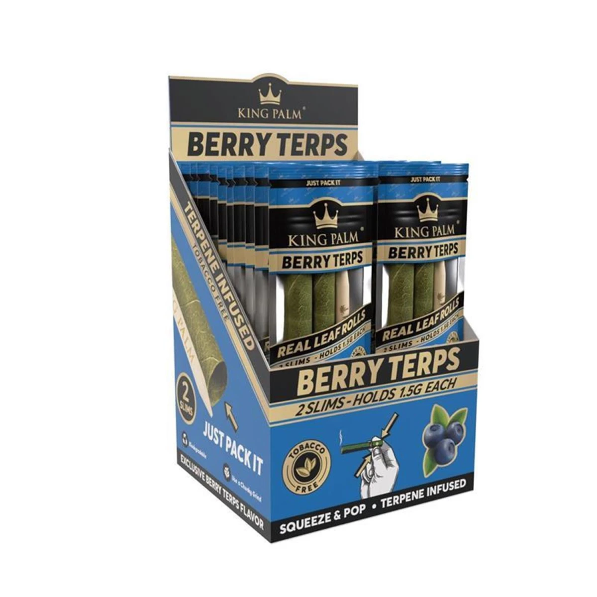 King Palm 2 Slim Rolls Berry Terps - Wholesale Display 20