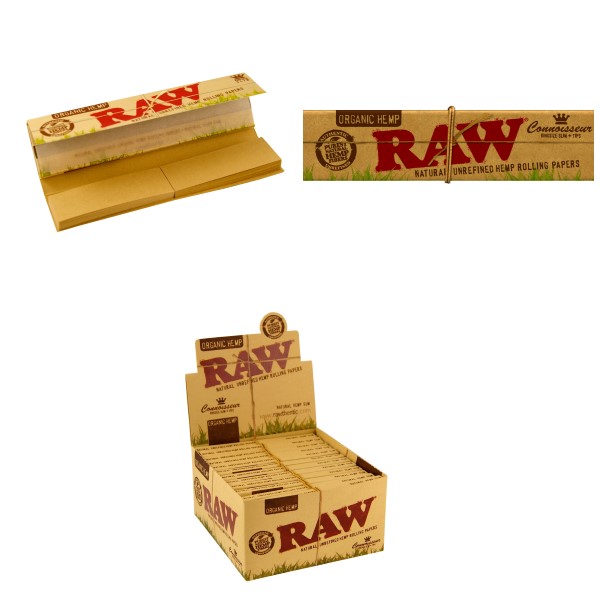RAW Connoisseur Organic KS Slim Papers + Tips (32L/24U)