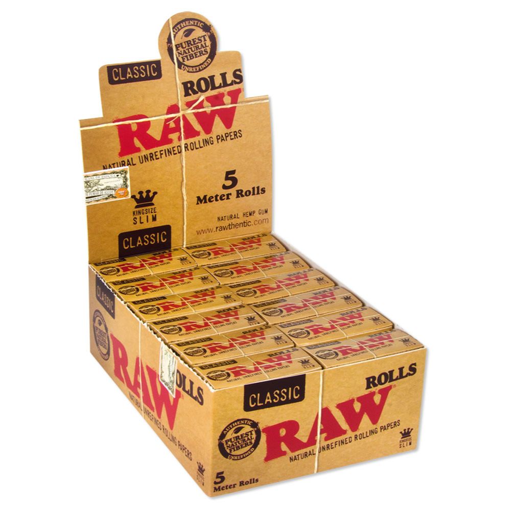 Raw Classic KS Slim Rolls - 5meter - Display of 24