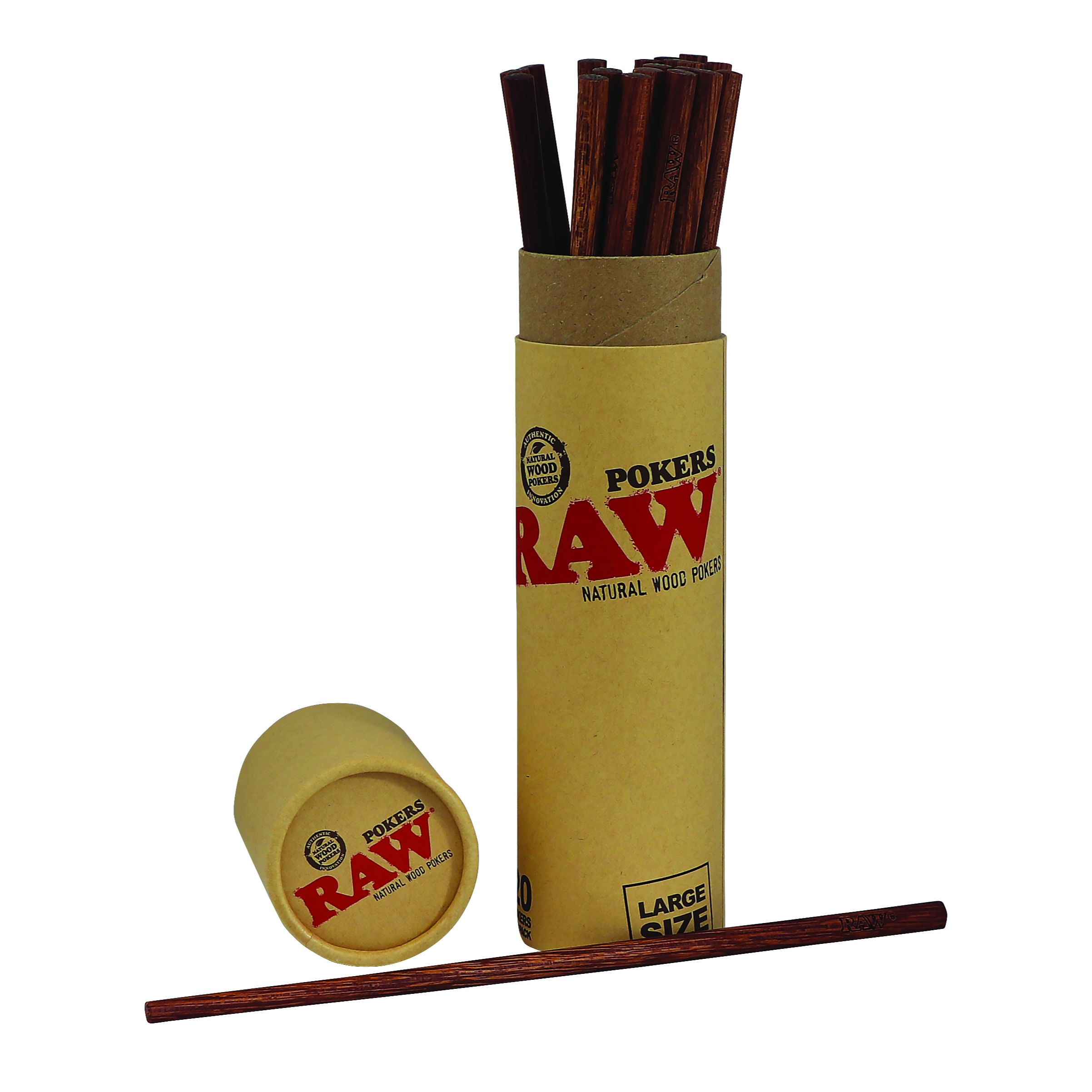 RAW Wooden Pokers (224mm) - Wholesale Display of 20pcs