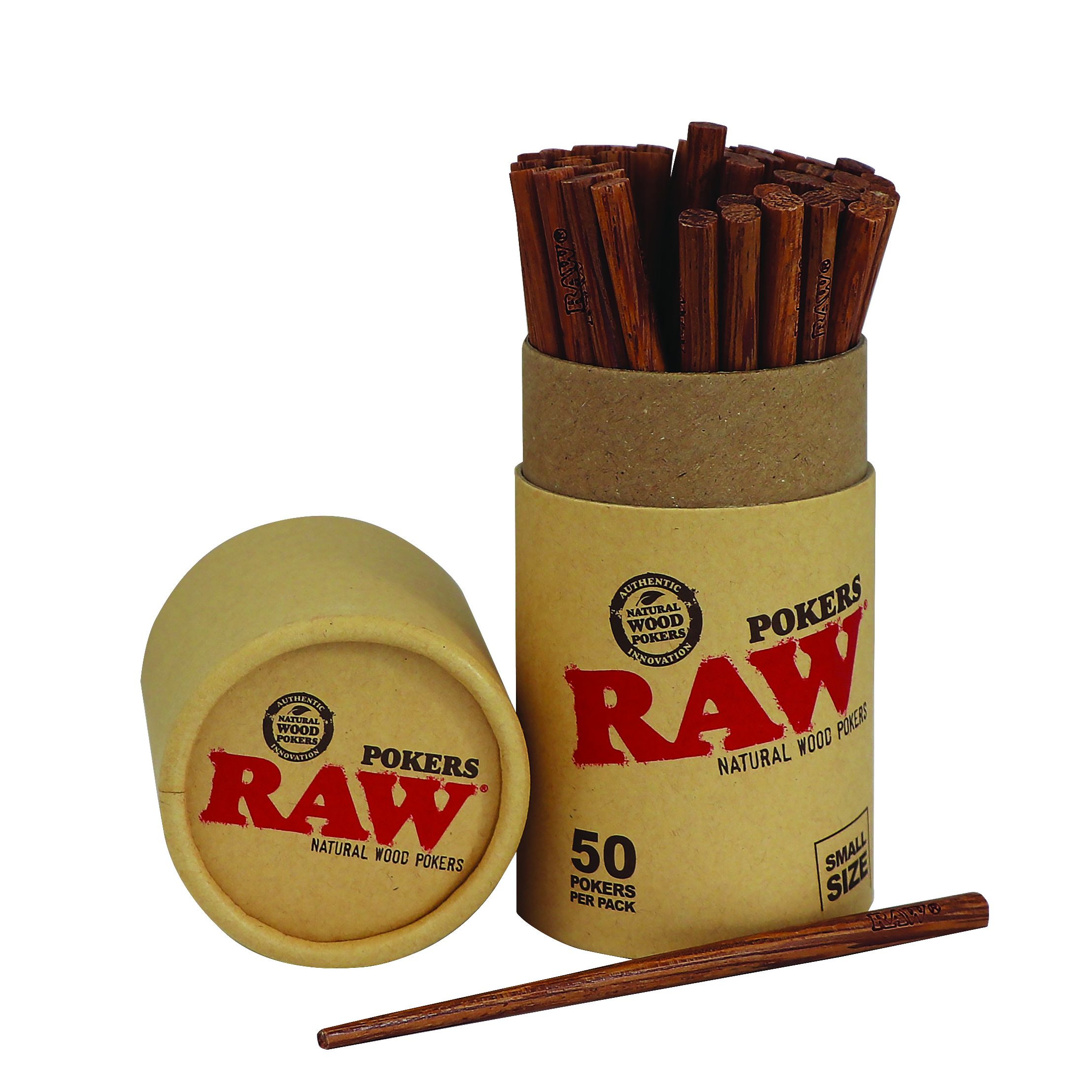 RAW Wooden Pokers (113mm) - Display of 50pcs