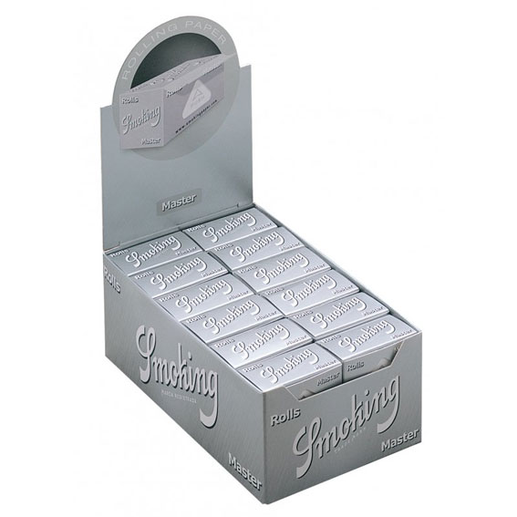 Smoking Silver Rolling Paper Rolls - 24 / Display
