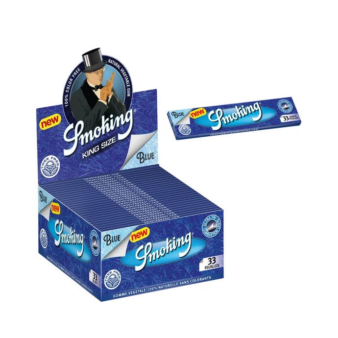 Smoking King Size Slim Ultra Thin Blue Rolling Papers x50