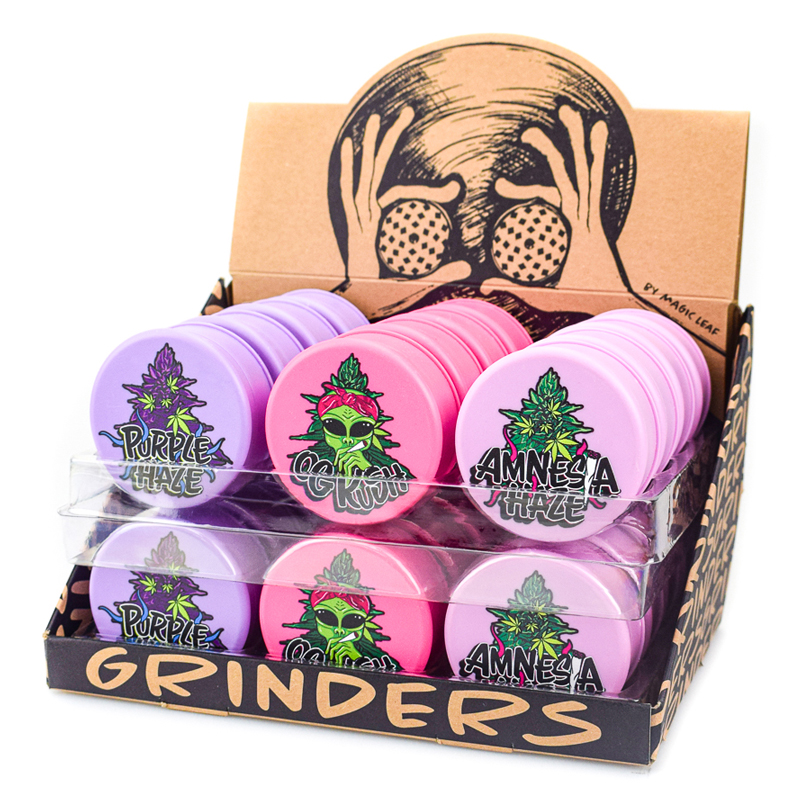 Multi-I Alien Amnesia Plastic Grinder Display 24pcs