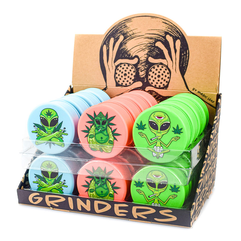 Multi-I Alien Leaves Plastic Grinder Display 24pcs